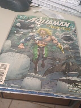 DC Comics Aquaman Comic Book Cover - Green/Gold/Blue In A Sleeve
